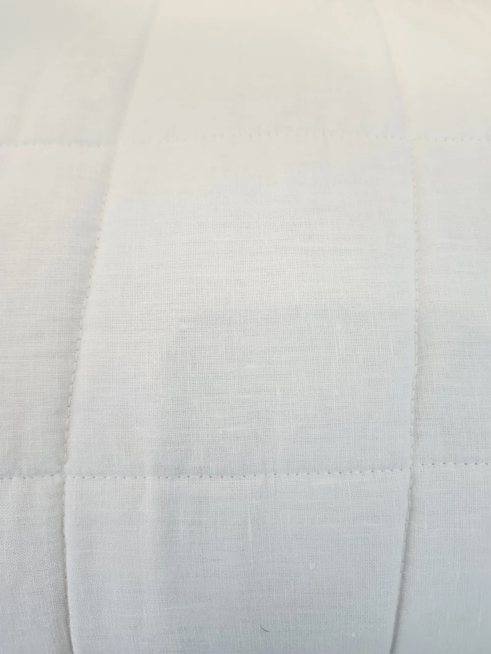 Quince European Linen Box Quilt White Full/Queen 88x92 EUC OEKO-TEX